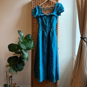 NWT Gaâla Gaala Paris Estelle Dress (Bright Turquoise / teal)